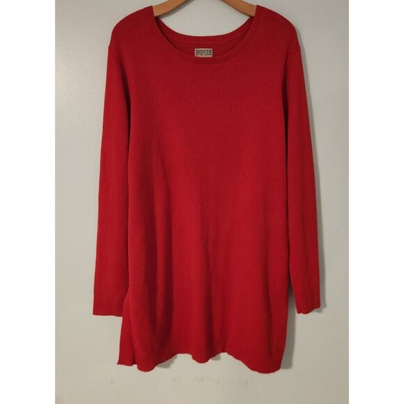 Duluth Trading Co. Womens S'no Sweat Crewneck Tunic Sweater Red Long XXL EUC - Picture 2 of 11